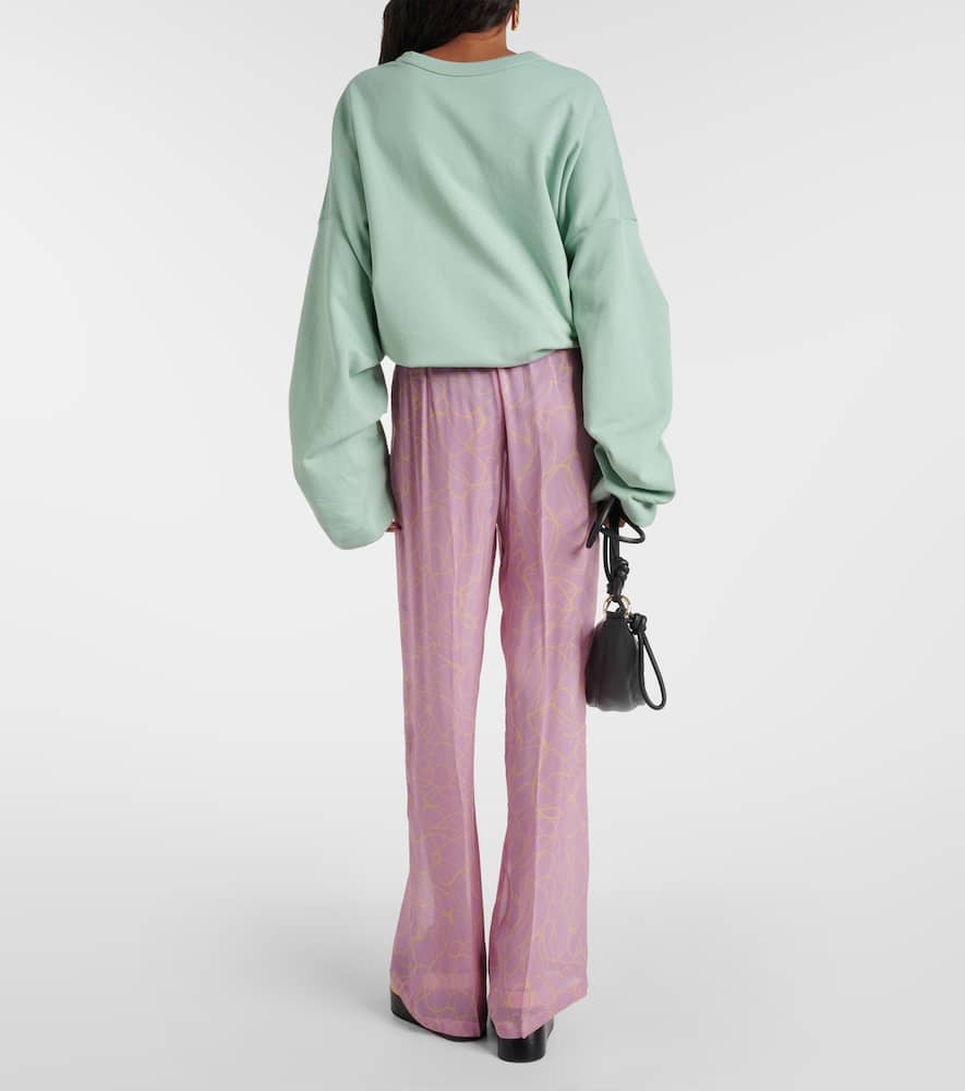 Printed wide-leg pants