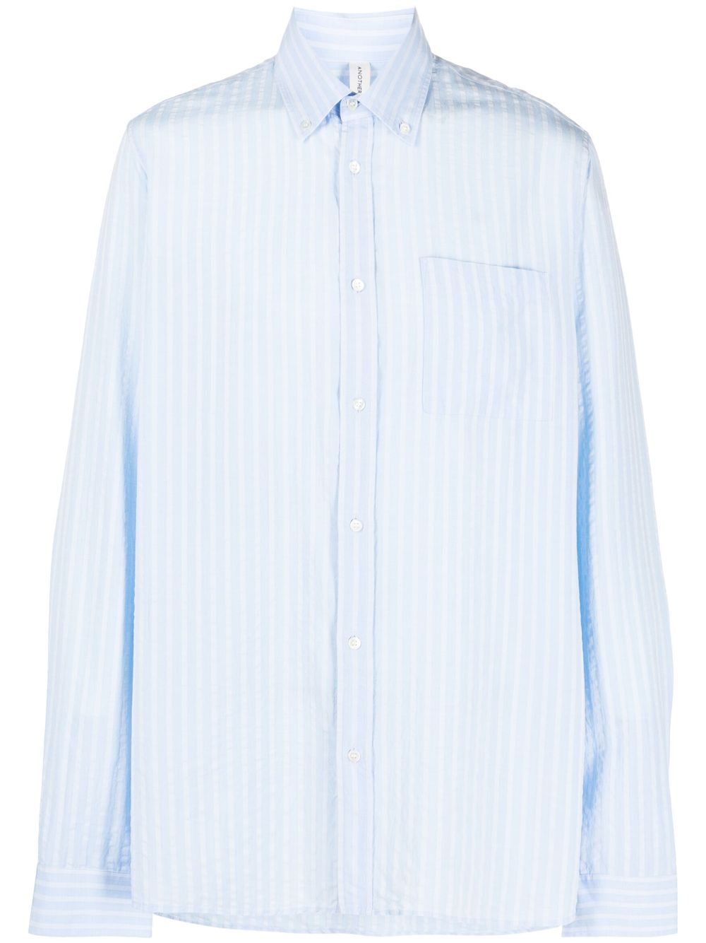 1.0 stripe-pattern shirt - Blue