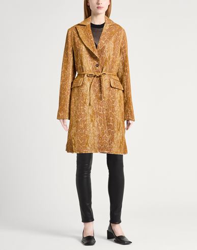 Woman Coat Mustard Size 2 Polycarbonate, Polyester, Wool, Polyamide