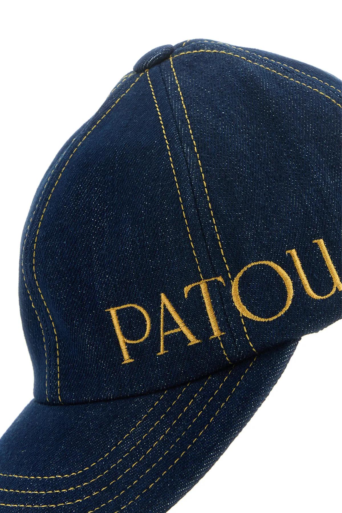 Logo-embroidered denim baseball cap - Blue