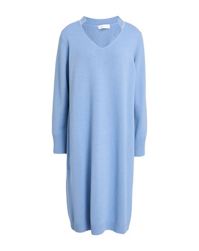 Woman Mini dress Light blue Size 8 Merino Wool, Viscose, Cashmere