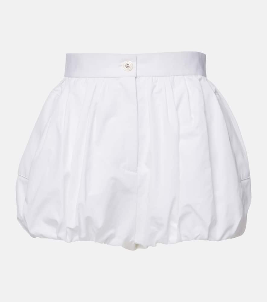 High-rise cotton poplin shorts
