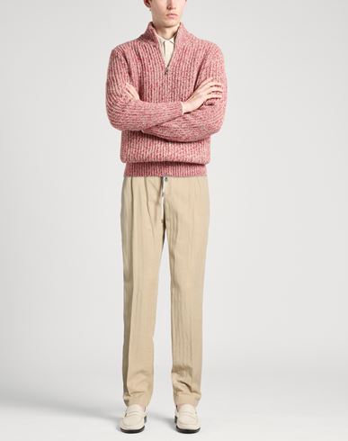 Man Pants Beige Size 34 Lyocell, Linen, Cotton