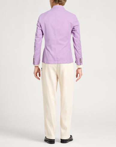 Man Blazer Lilac Size 38 Cotton, Linen, Polyester