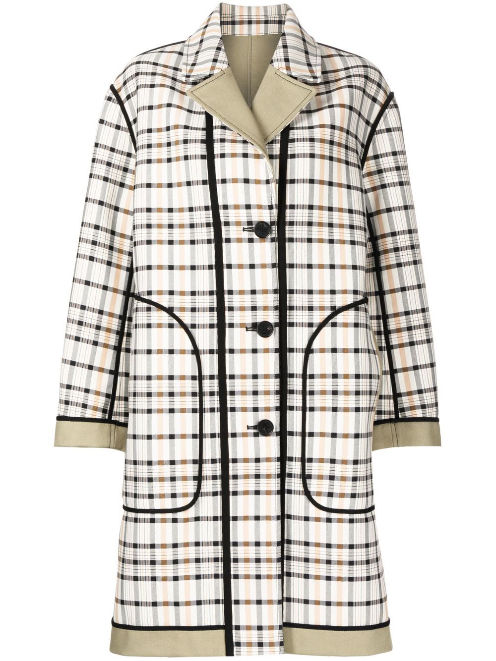 Reversible single-breasted coat - Neutrals