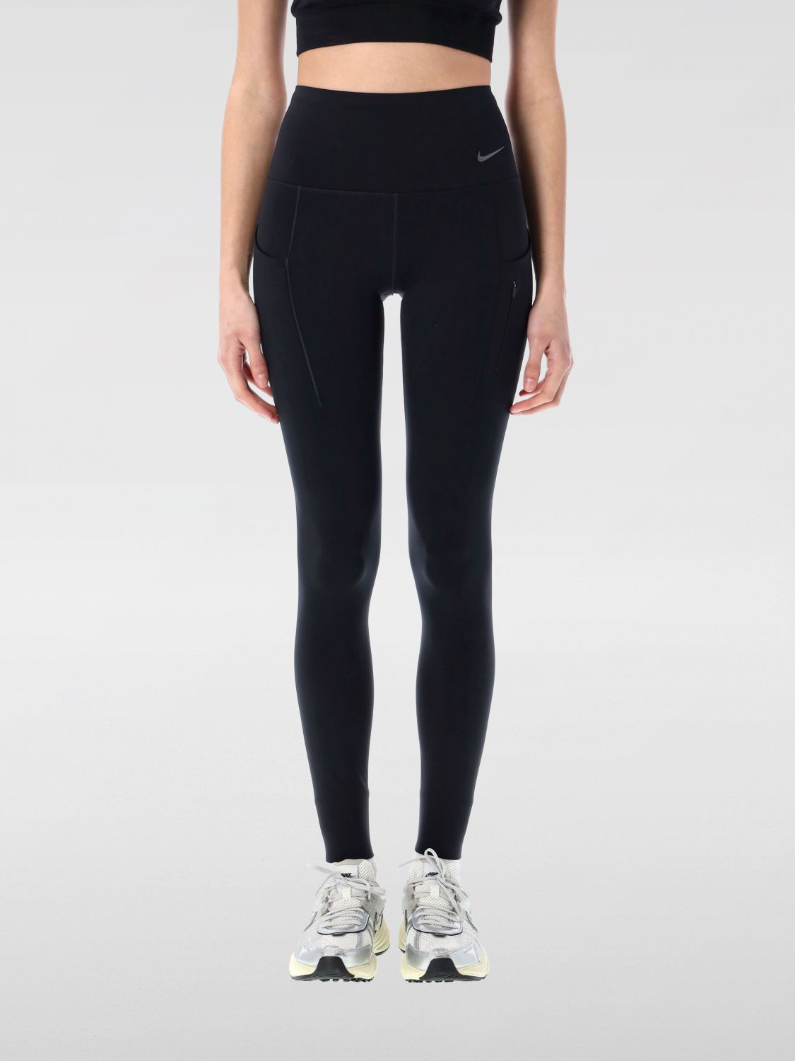 Swoosh-print leggings - Black