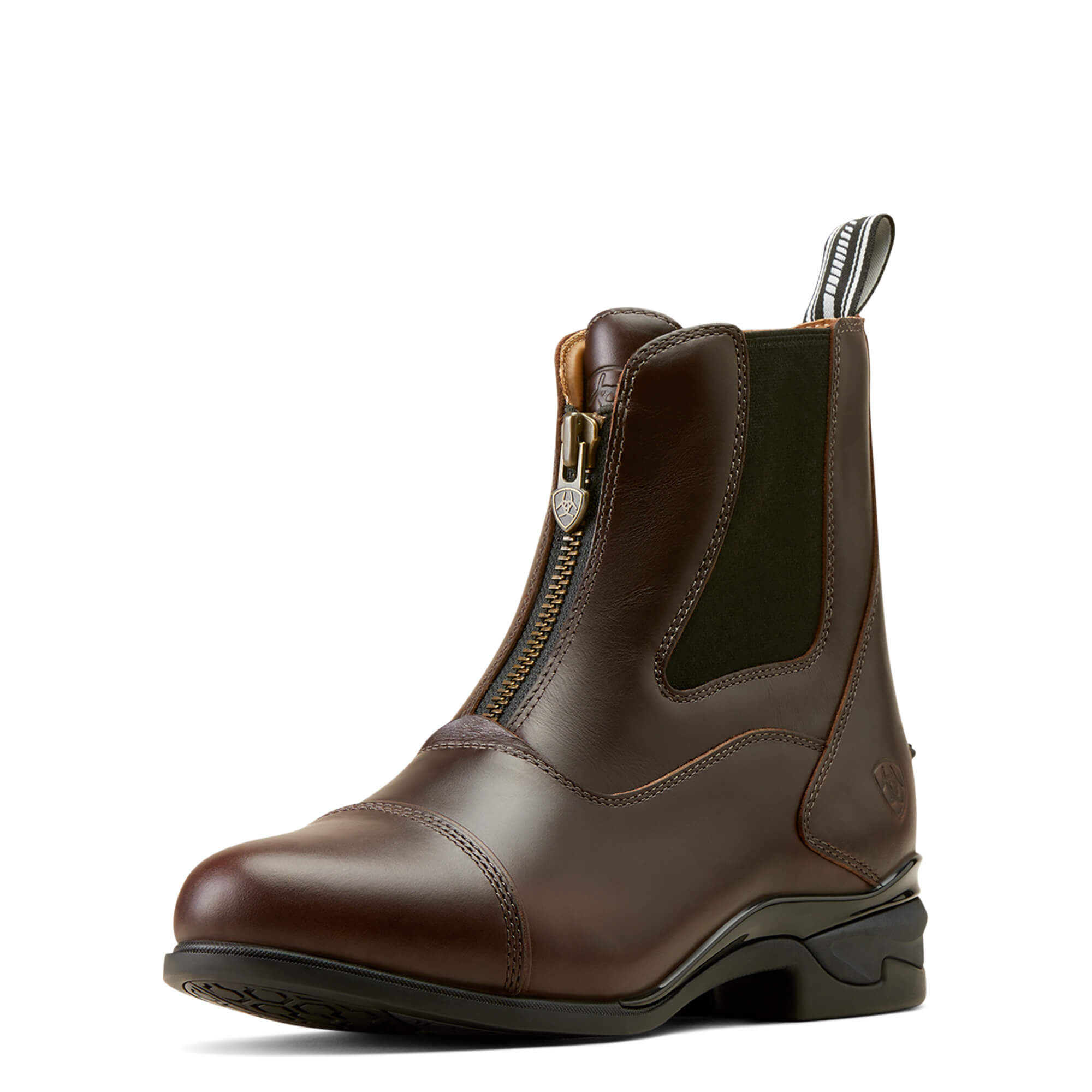 Women's Devon Zip Paddock Boots in Waxed Chocolate, B Medium Width