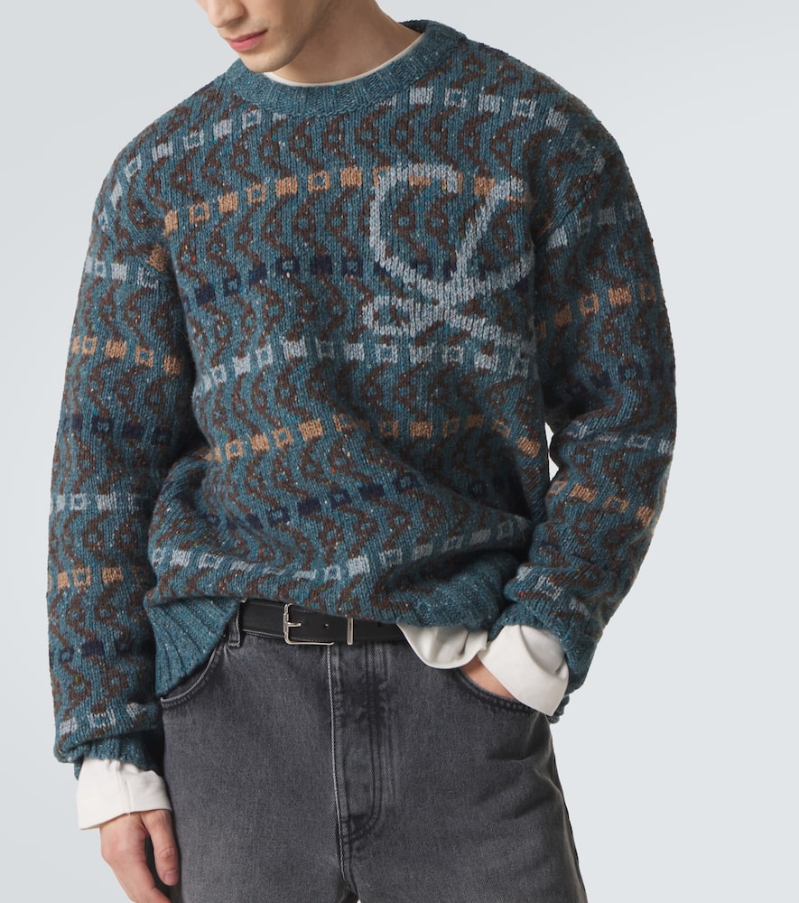 Logo intarsia wool-blend sweater