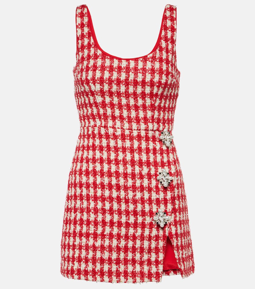 Self-Portrait Checked bouclé minidress