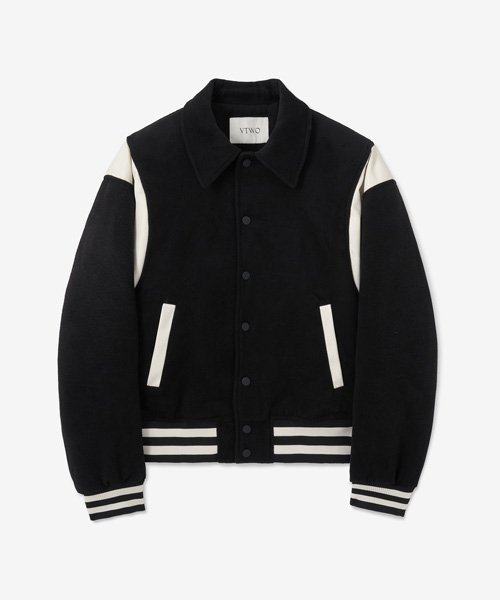 70227 Wool Varsity Jacket_Black