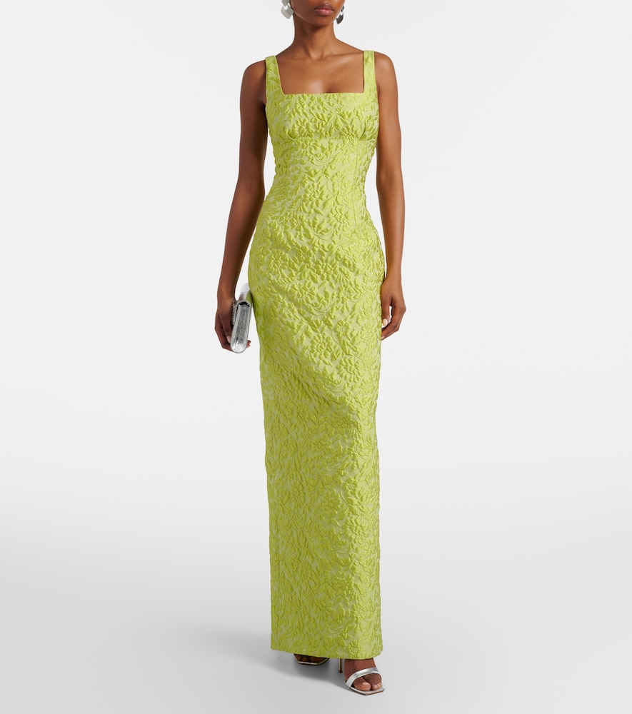Micheline floral cloqué gown
