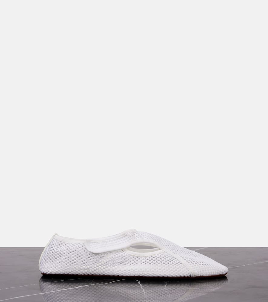 Alaïa Flex leather-trimmed mesh ballet flats
