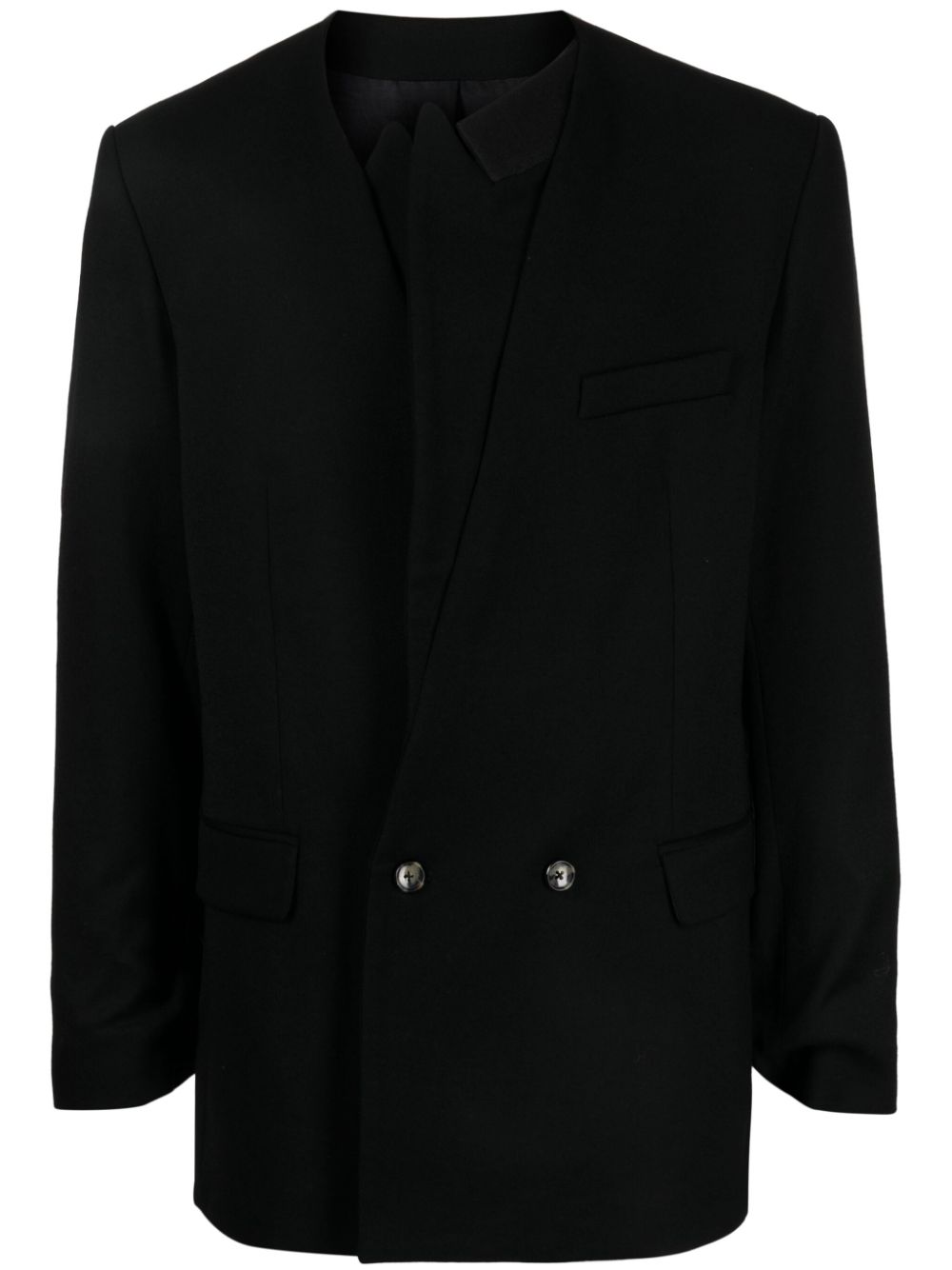Erza asymmetric-edge blazer - Black