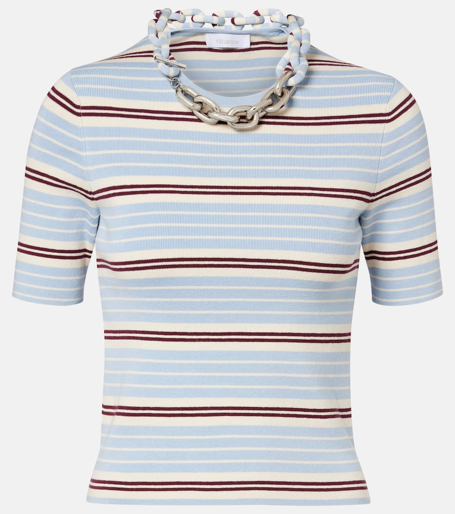 Chain-detail silk and cotton-blend top