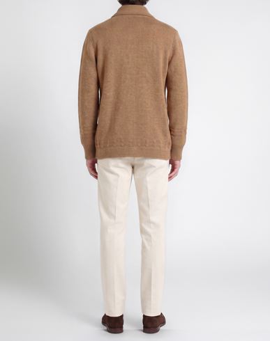Man Cardigan Light brown Size M Wool, Alpaca wool