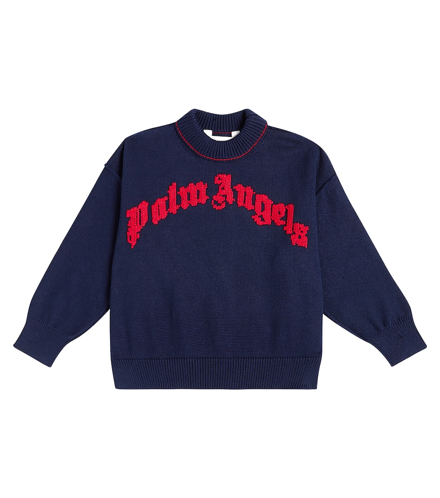 Palm Angels Kids Logo cotton sweater
