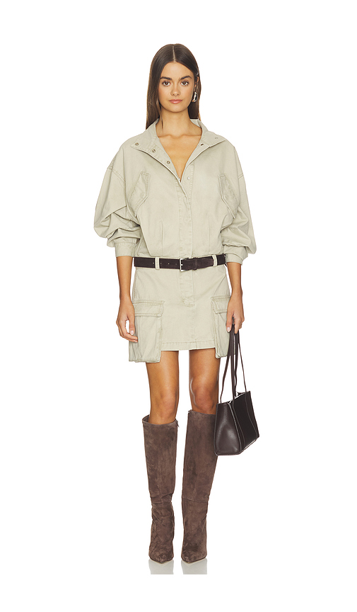 Courtney Zheng Drill Cargo Mini Dress in Beige. - S also in