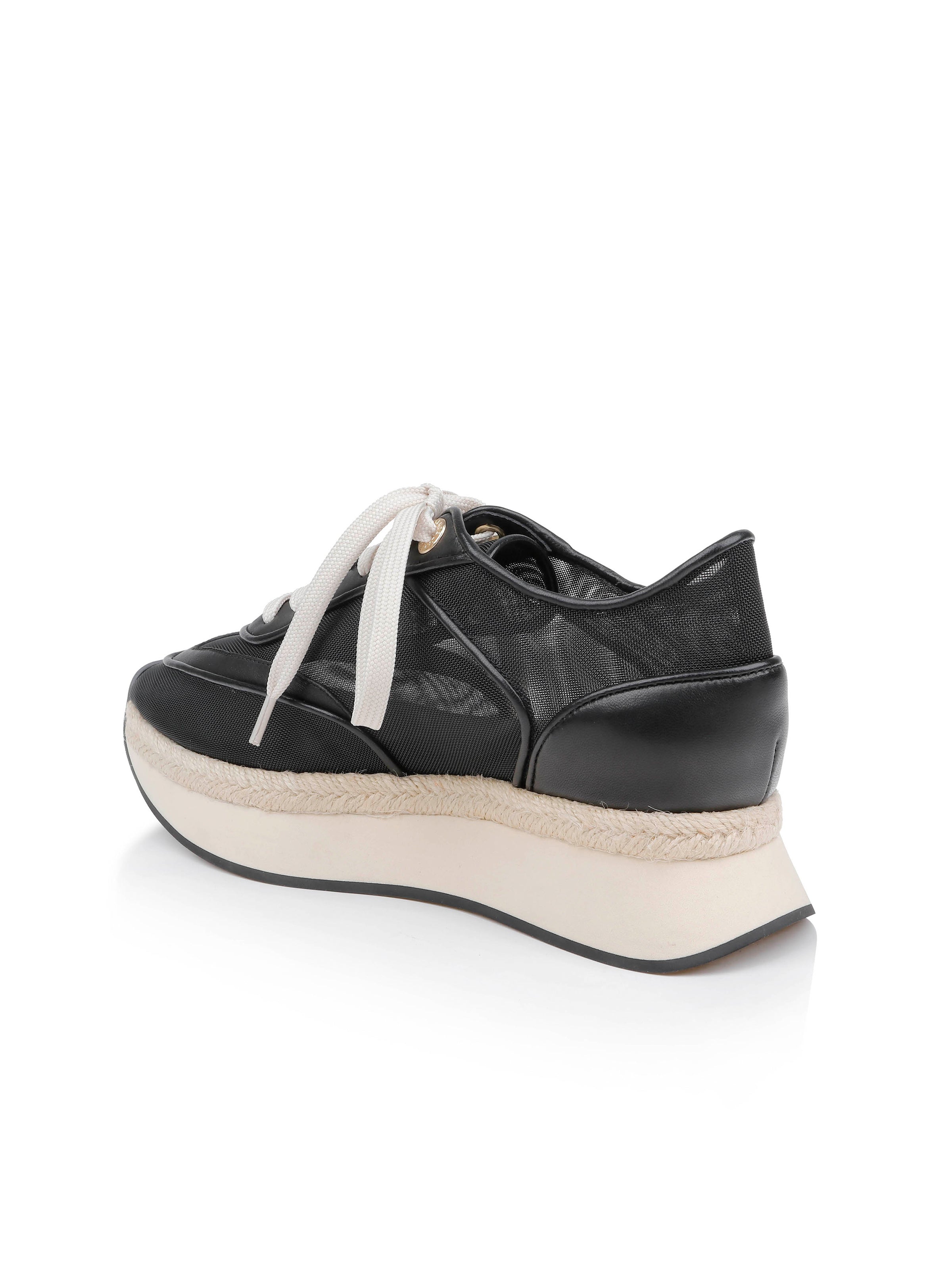 Iris Mesh Platform Sneaker In Black Mesh