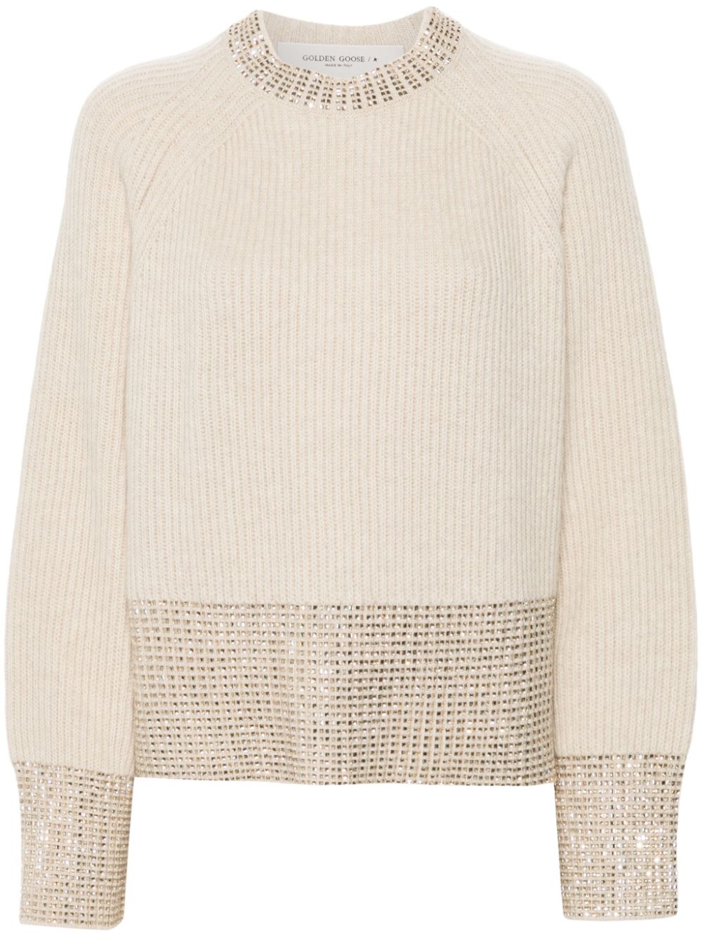 Crystal-embellished sweater - Neutrals