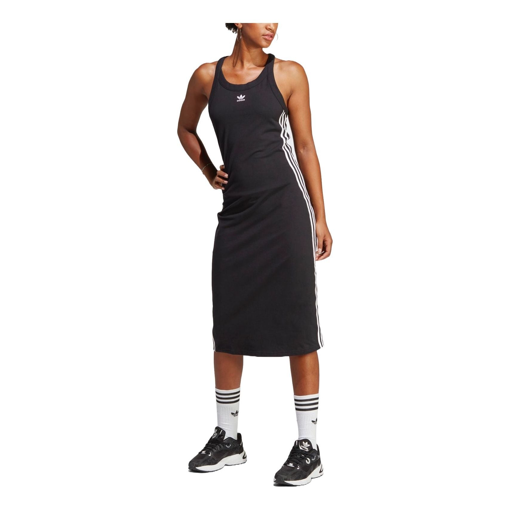 (WMNS) Adicolor Classics 3-Stripes Long Tank Dress Asia Sizing 'Black'