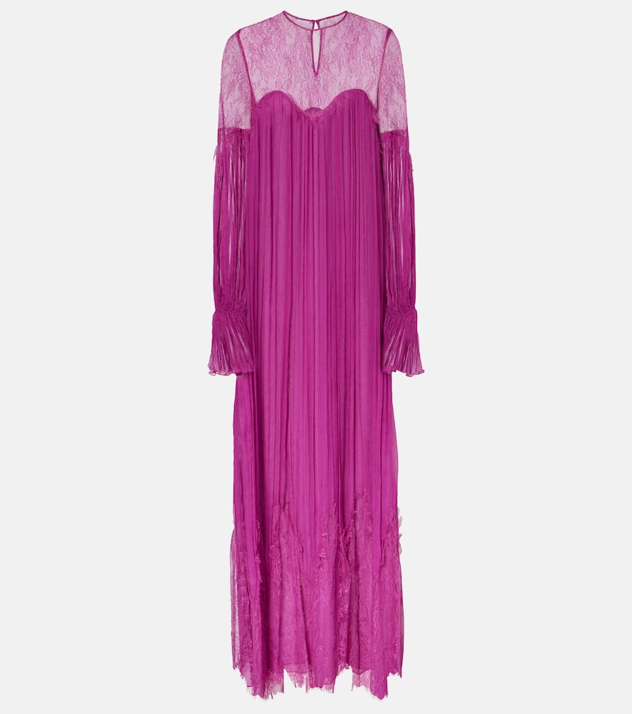 Renia silk-blend lace gown