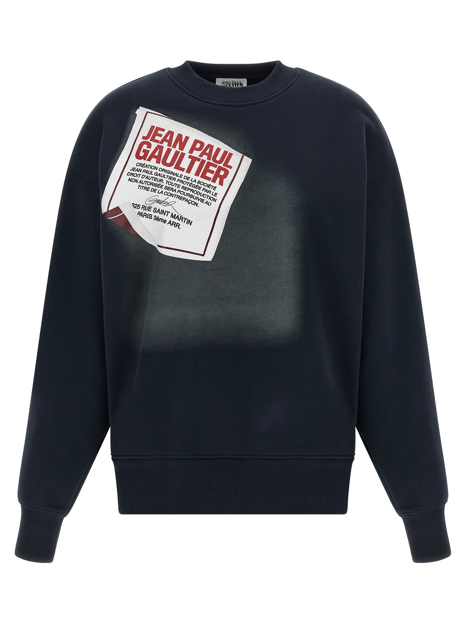 Logo-Print Cotton Sweatshirt — Navy