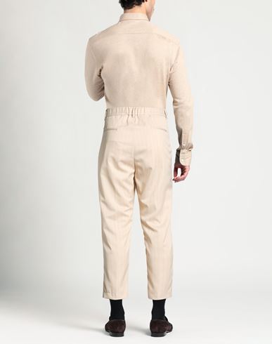 Man Pants Beige Size 38 Polyester, Elastane, Viscose