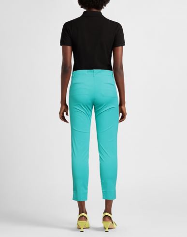 Rossopuro Woman Pants Emerald green Size 10 Cotton, Elastane