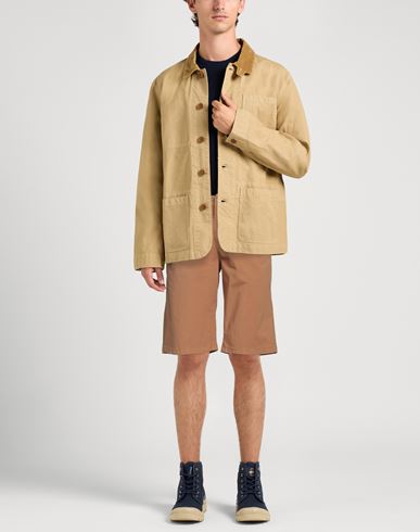 Man Shorts & Bermuda Shorts Camel Size 38 Cotton, Elastane