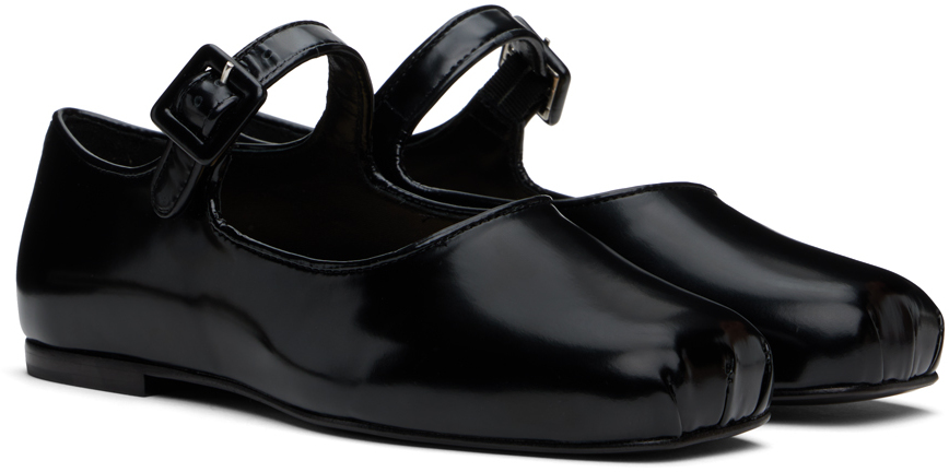 Sandy Liang Black Mary Jane Pointe Ballerina Flats