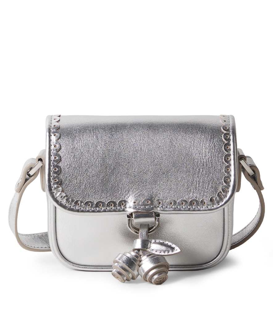 Metallic leather crossbody bag