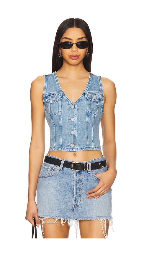 LEVI'S Bella Denim Corset in Blue. S. Also in
