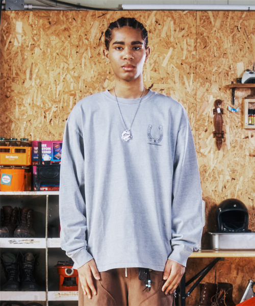 LUCKY HOUSE LS TEE GREY