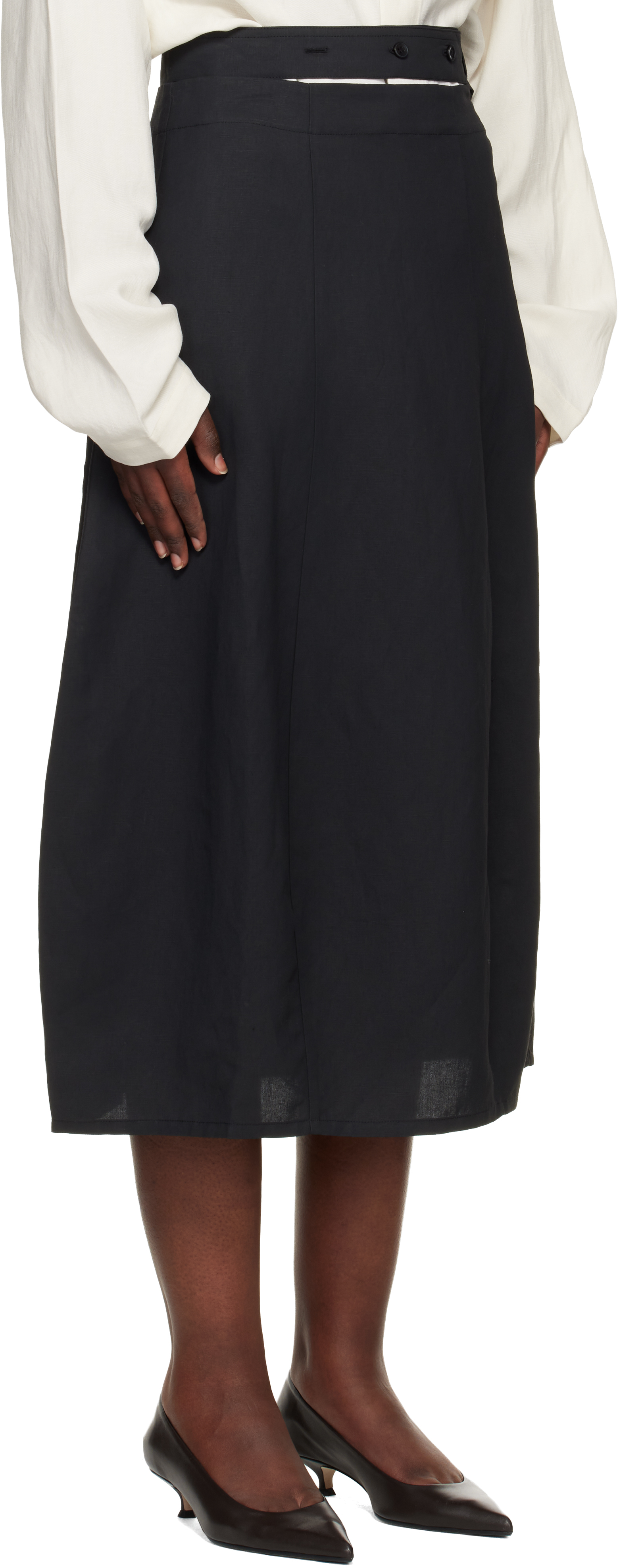 Black Orcha Midi Skirt