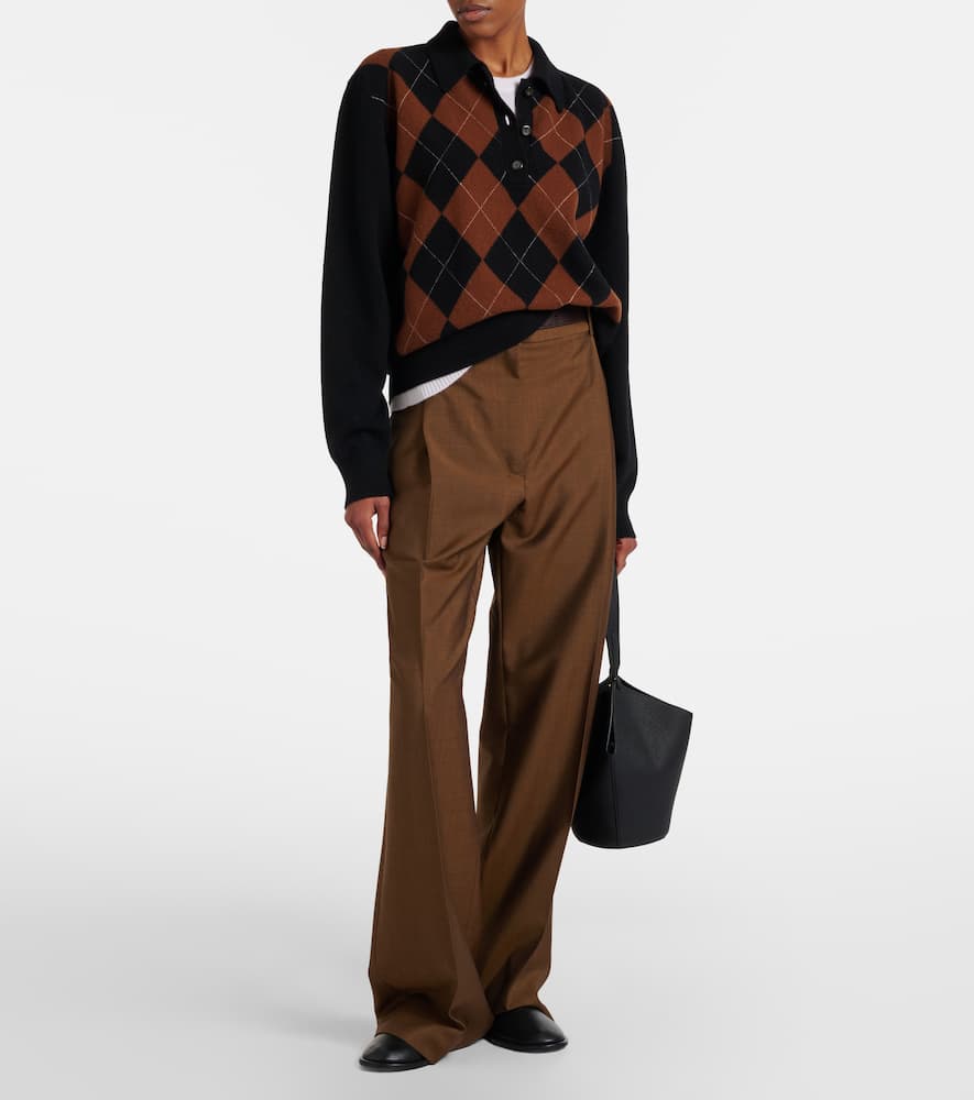 Róhe Argyle wool polo sweater