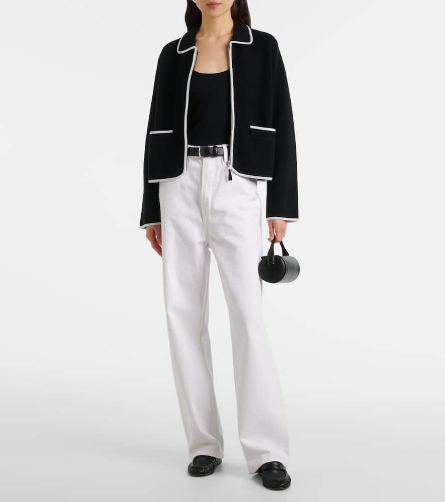 Wool and cashmere zip-up sweater