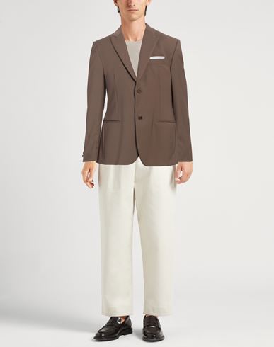 Man Blazer Khaki Size 46 Polyester, Viscose, Elastane
