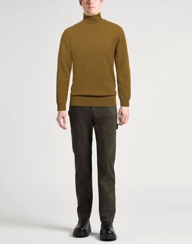 Daniele Fiesoli Man Turtleneck Military green Size M Wool, Cashmere