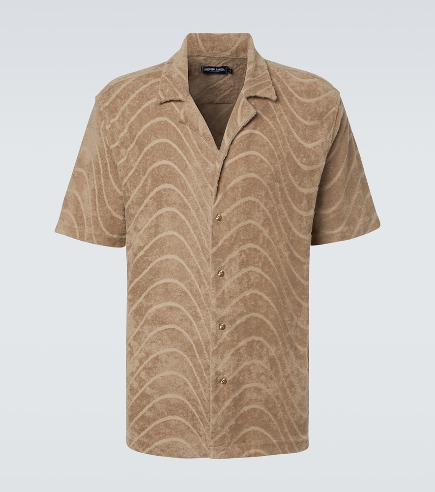 Cotton-blend bowling shirt