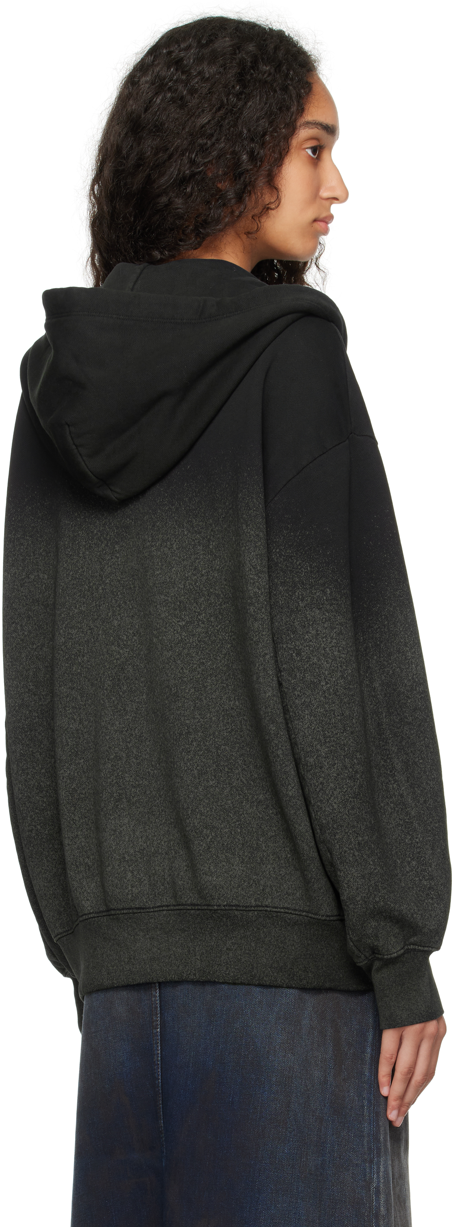 Eckhaus Latta Black Zip Hoodie