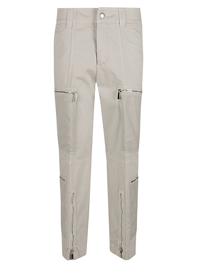 Beige Delta zipped trousers