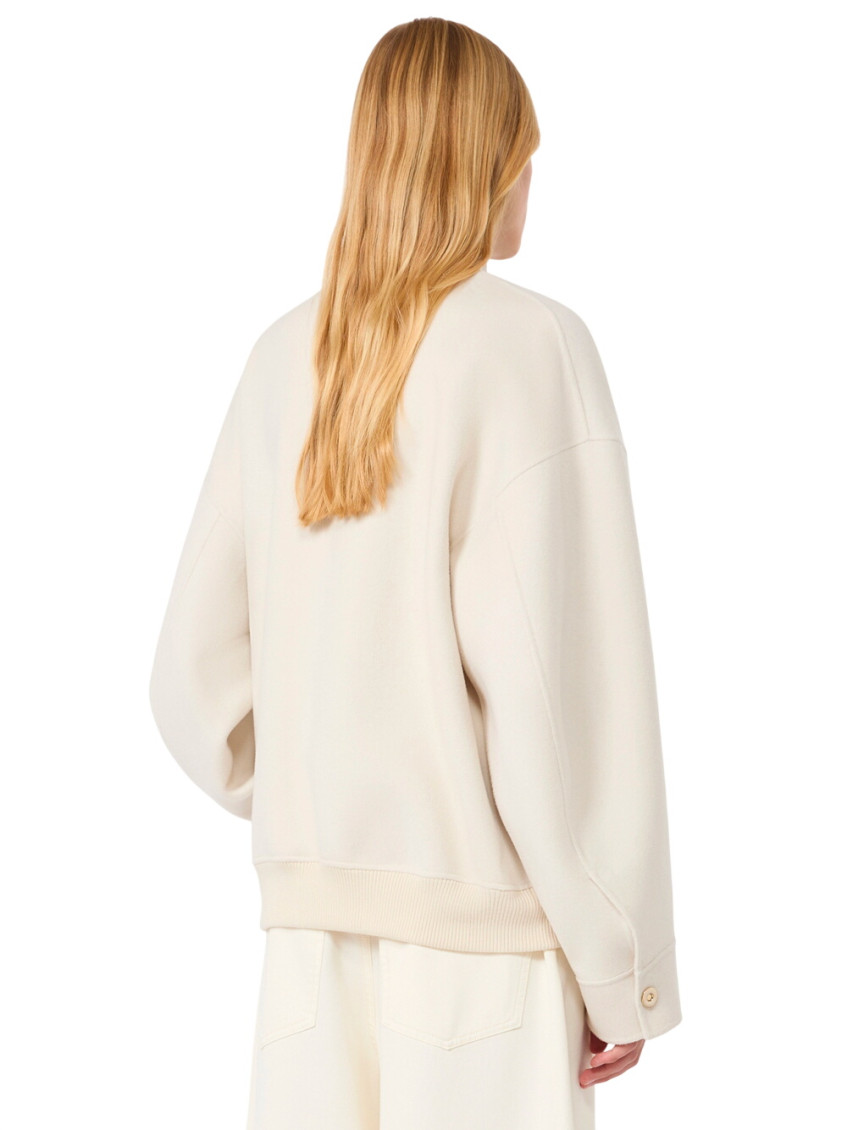 Off White Mock Collar Jacket