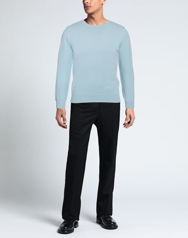 Man Sweater Sky blue Size 38 Cotton