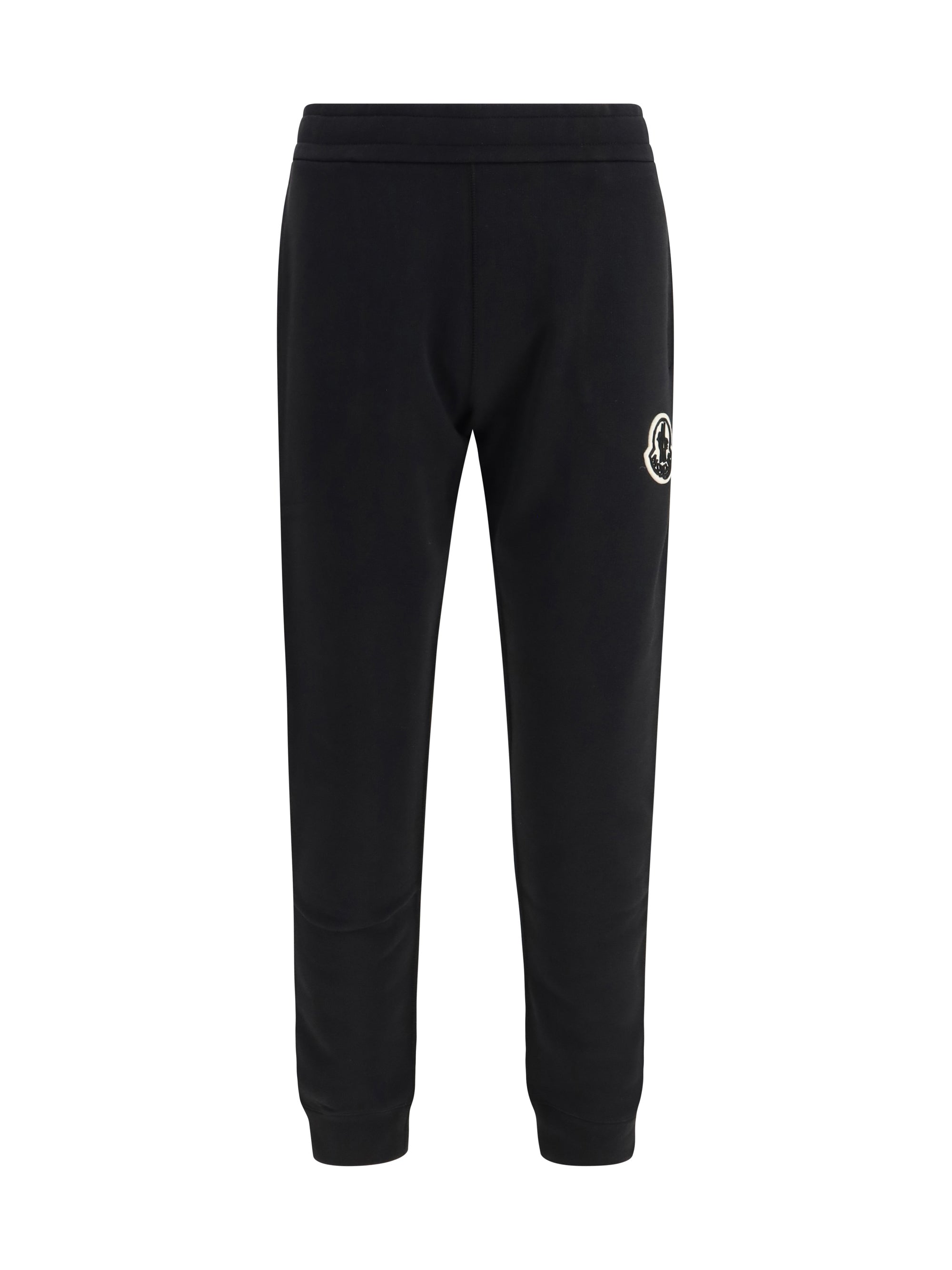 Drawstring Cotton Joggers — Black