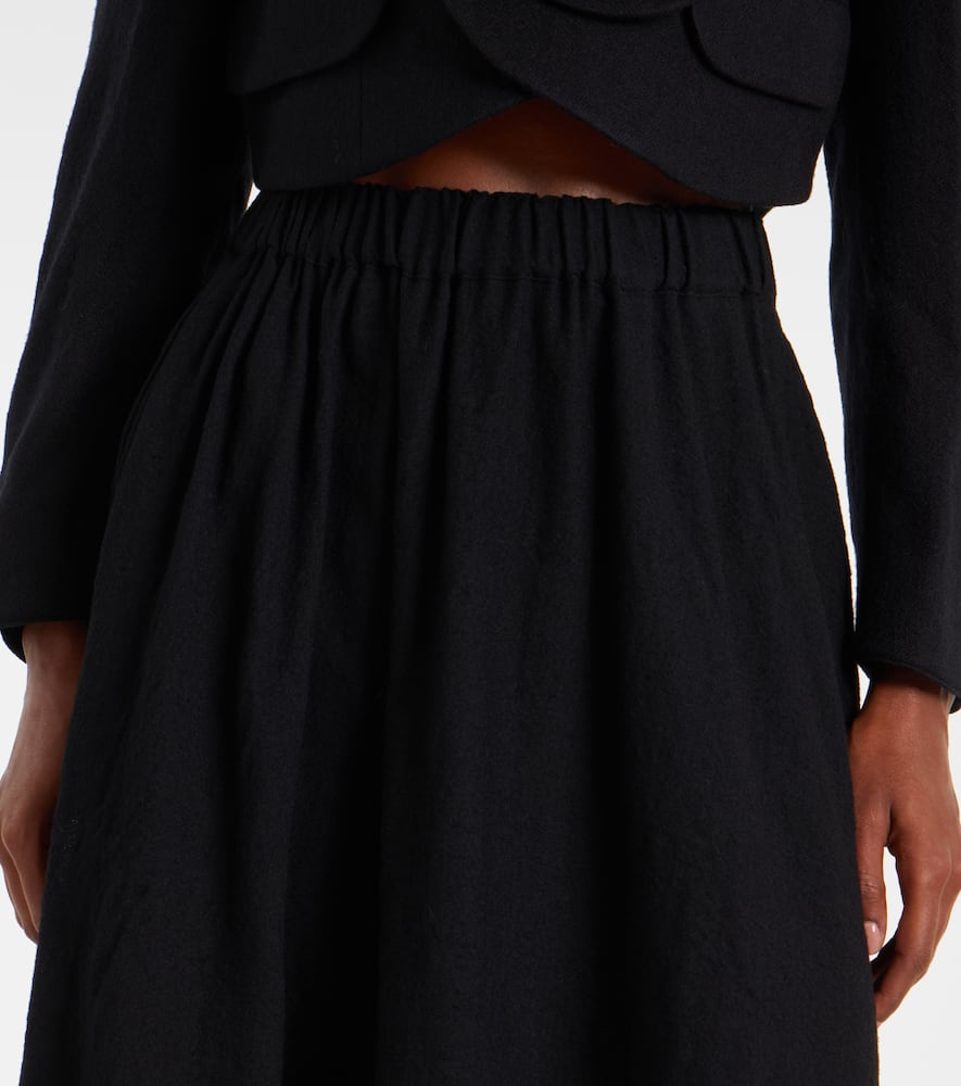 Wool-blend midi skirt