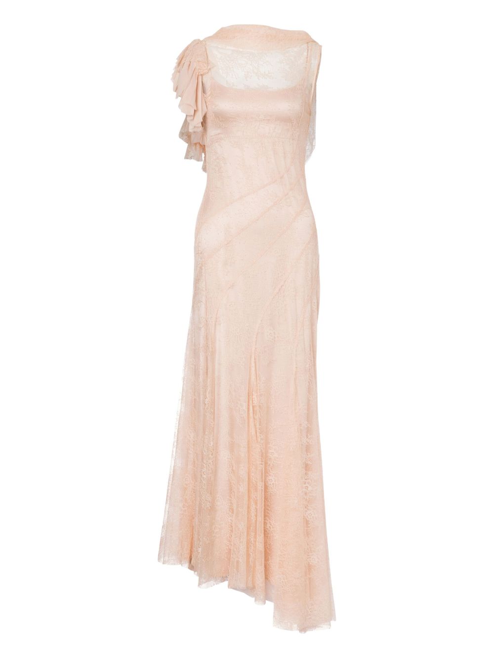 Lace-overlay dress - Pink