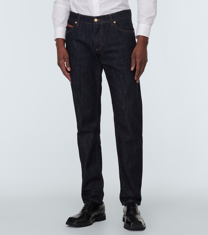 Mid-rise slim jeans