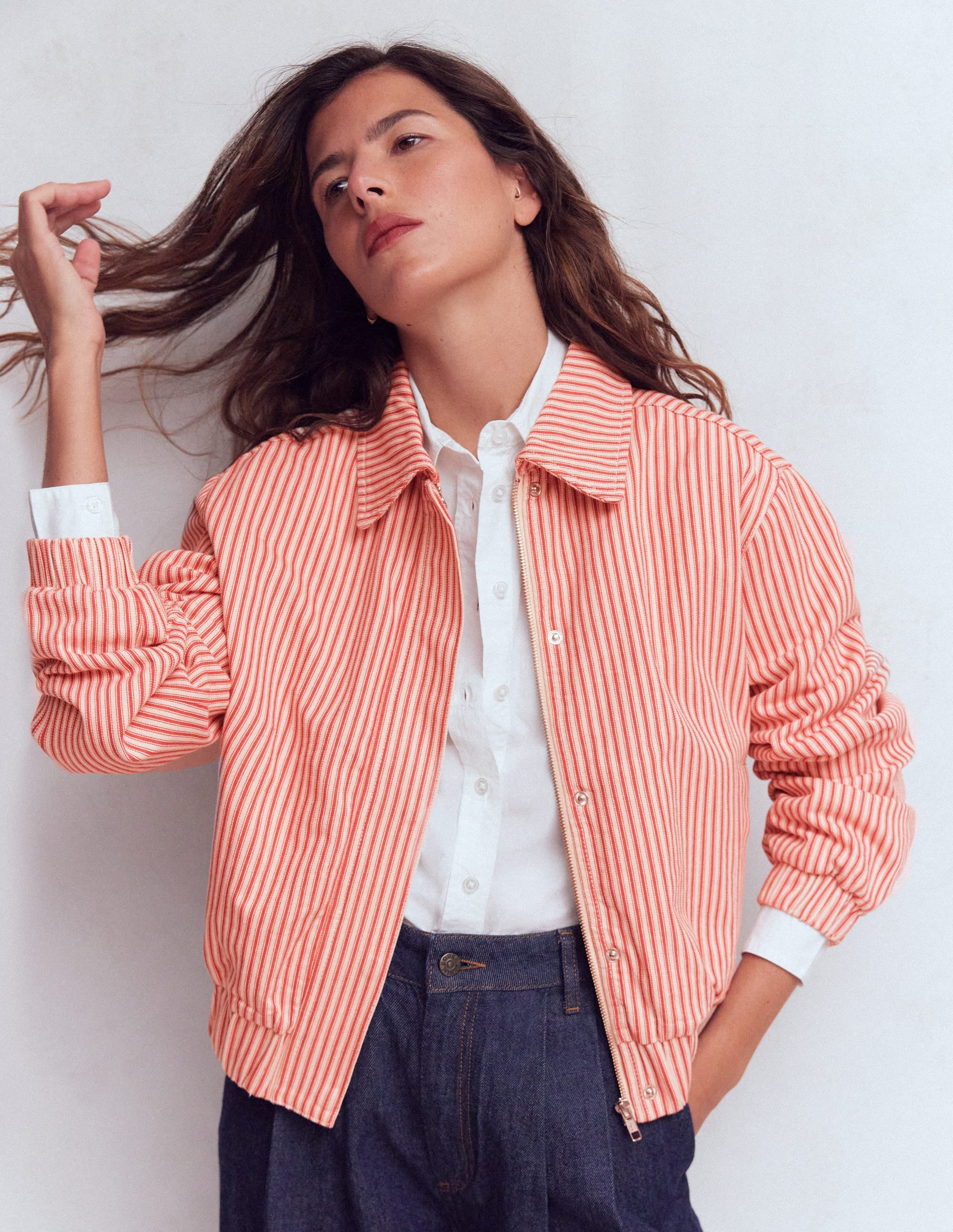 Women's Casual Harrington Jacket in Red | Size 2