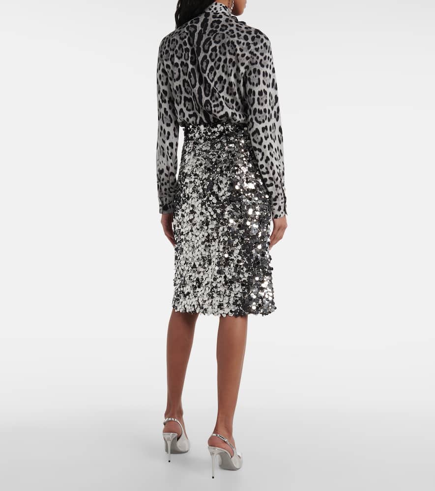 Sequined pencil skirt