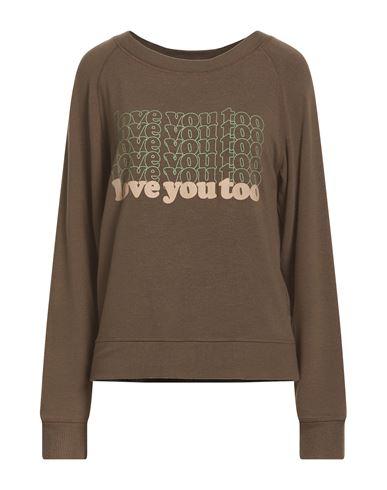 Woman Sweatshirt Military green Size S Polyester, Viscose, Elastane